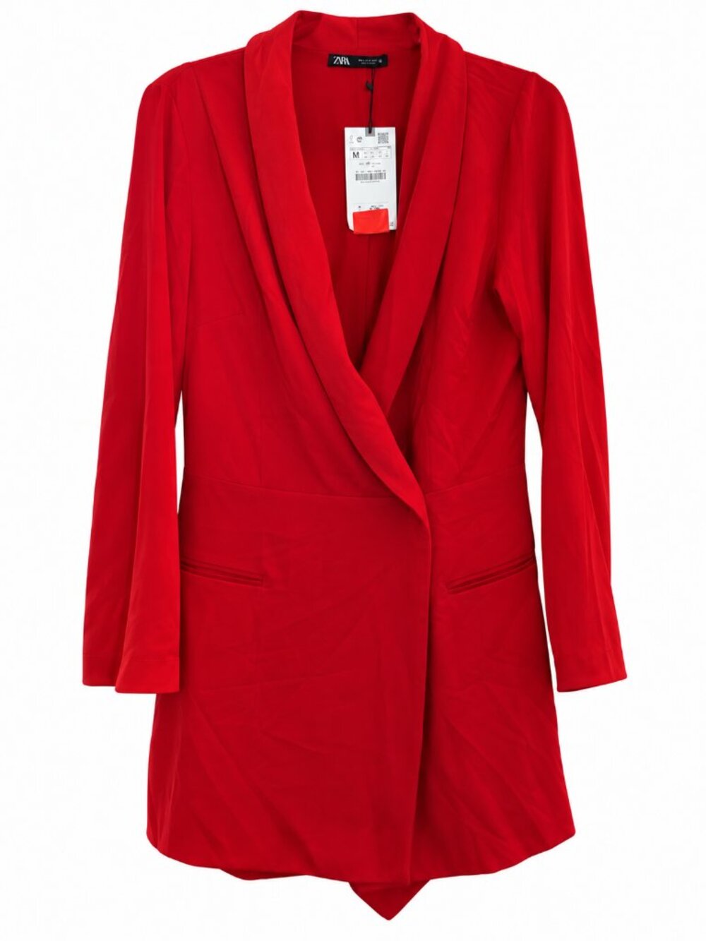 Zara Red Blazer Skort Romper One Piece Long Sleeve NWT Medium